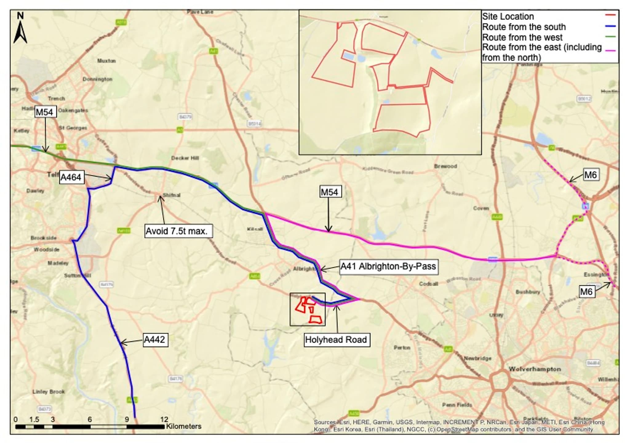 A map of the Pepperhill Solar Park site
